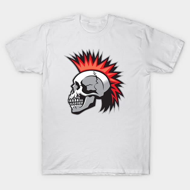 Skull with mohawk hairstyle T-Shirt by kakimonkey